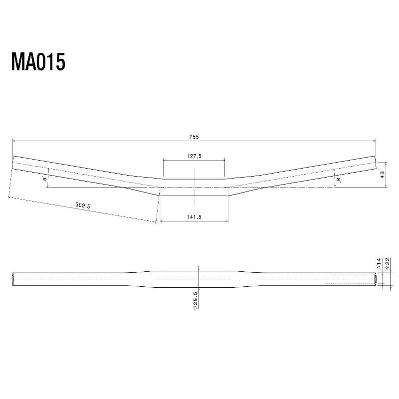 Manillar cilindrico Racing Rizoma diametro 22mm a 29mm